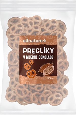Allnature Precelki w mlecznej czekoladzie precle w polewie