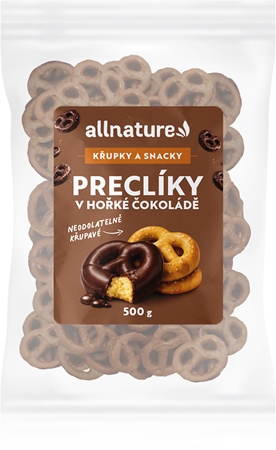 Allnature Praclíky v tmavej čokoláde praclíky v poleve