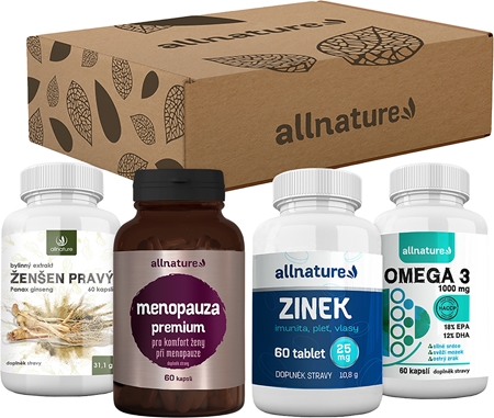 Allnature Vitamínový balíček pro dědečka a babičku dárková sada pro podporu fyzické i psychické rovnováhy těla