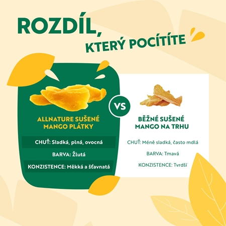 Allnature Mango plátky sušené ovocie