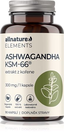 Allnature Elements Ashwagandha KSM-66 kapsuly pre psychickú pohodu
