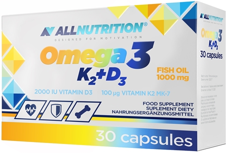 Allnutrition Omega 3 K2 + D3 Präparat zur Förderung des normalen Zustands von Knochen und Zähnen