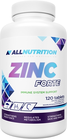 Allnutrition Zinc Forte tablety na podporu imunitného systému, pre krásnu pleť, nechty a normálny stav zubov