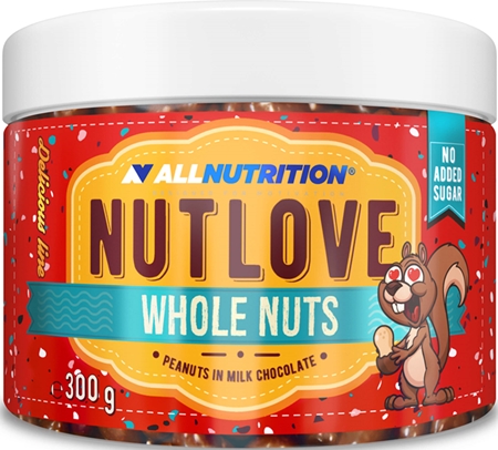 Allnutrition Nutlove Whole Nuts Peanuts in Milk Chocolate ořechy v čokoládě
