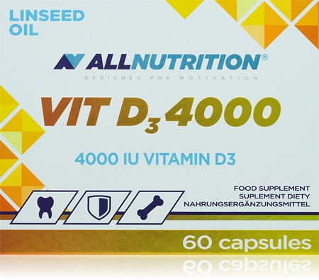 Allnutrition Vit D3 4000 podpora normálneho stavu kostí a zubov