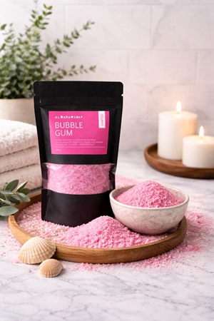 Almara Soap Bath Salt Bubble Gum colour bath salt