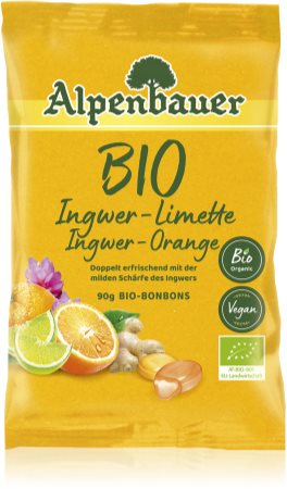 Alpenbauer BIO Zázvor – pomaranč – limetka cukríky v BIO kvalite