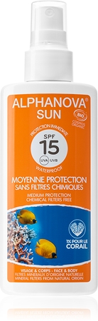 Alphanova Sun Bio SPF 15 spray solar SPF 15