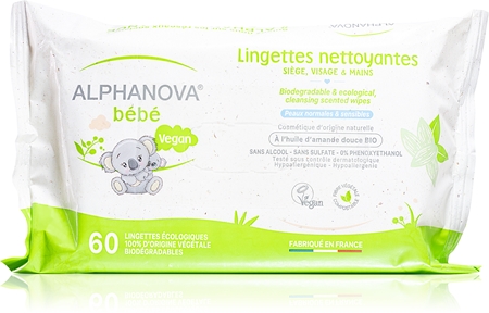 Alphanova Baby Bio extra jemné vlhčené čisticí ubrousky pro děti od narození
