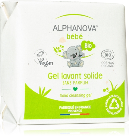Alphanova Baby Bio trdi gel za prhanje za otroke od rojstva