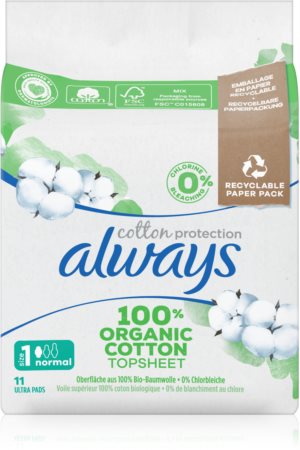 Cotton Protection compresa con alas normal de algodón orgánico