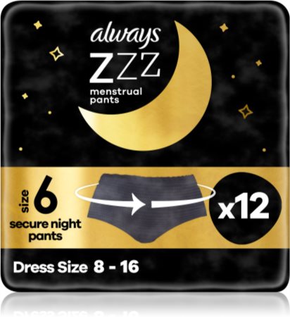 Always Secure Night Pants cueca de menstruação