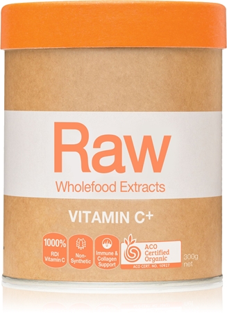 Amazonia Raw Nutrients Vitamin C prášok na podporu imunitného systému, pre krásnu pleť, nechty a normálny stav zubov
