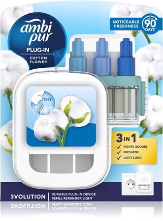 AmbiPur 3volution Cotton Flower diffuseur électrique de parfum d'ambiance avec recharge