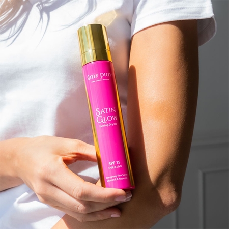 âme pure Satin Glow™ Tanning Dry Oil sun oil spray SPF 15