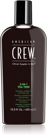 American Crew Hair & Body 3-IN-1 Tea Tree Hiustenpesuaine, Hoitoaine ja Suihkugeeli 3 in 1 Miehille