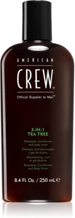 American Crew Hair & Body 3-IN-1 Tea Tree šampón, kondicionér a sprchový gel 3 v 1 pro muže