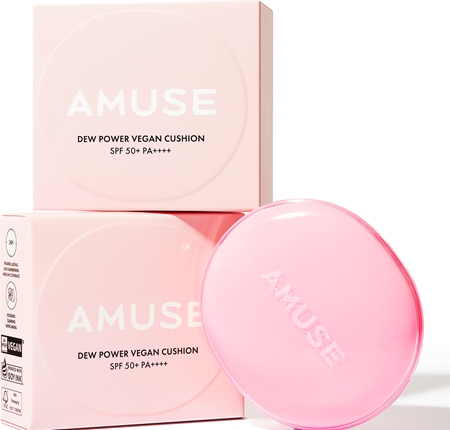 AMUSE Dew Power Vegan Cushion Long-Lasting Foundation Cushion to brighten and smooth the skin
