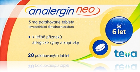 Analergin Neo 5mg potahované tablety pro zmírnění projevů alergií