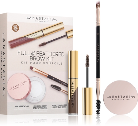Anastasia Beverly Hills Full & Feathered Brow Kit Mini sada na obočí odstín Soft Brown