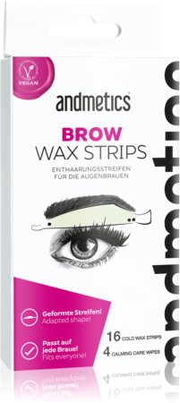 andmetics Wax Strips Brow bandas de cera depilatoria de cejas