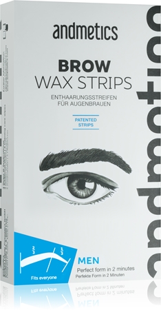 andmetics Wax Strips bandes de cire pour épilation des sourcils pour homme