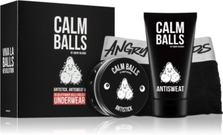 Angry Beards Antistick, Antisweat & Revolutionary Balls Holder Underwear dárková sada pro muže