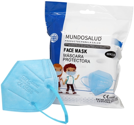 MUNDOSALUD Respirator CTPL-0020, FFP2 NR blue filtrerande mask engångs