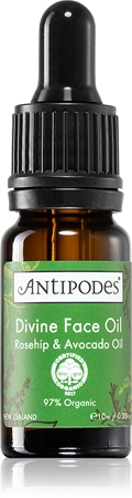 Antipodes Divine Face Oil Rosehip & Avocado Oil apsauginis serumas nuo pirmųjų odos senėjimo požymių