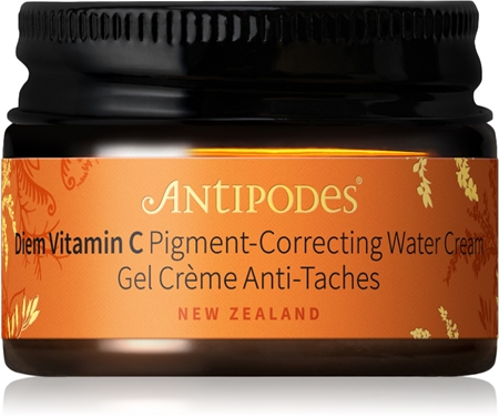 Antipodes Diem Vitamin C Pigment-Correcting Water Cream Uppljusande fuktgivare för åldersfläckar med bakuchiol