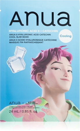 Anua K-Pop Demon Hunters Hyaluronic Acid 8 + Catechin Moisturising face sheet mask with cooling effect
