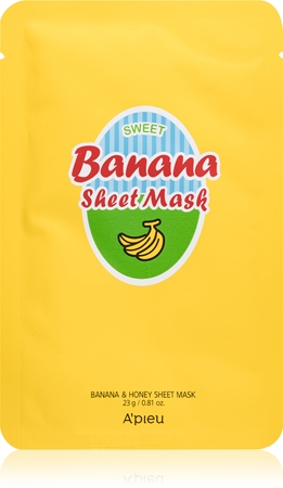 A’pieu Banana Toitevnäo lehtmask kirgastava ja siluva efektiga