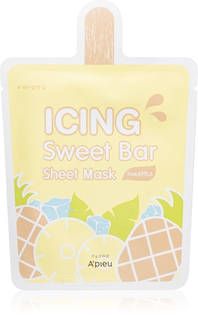 A´pieu Icing Sweet Bar Mask Pineapple тканинна маска для обличчя з освіжаючим ефектом