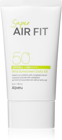 A´pieu Super Air Fit Daily Ex Saules aizsargkrēms sejai ar minerāliem SPF 50+