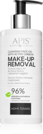 Apis Natural Cosmetics Home TerApis gel nettoyant au charbon actif pour peaux grasses et à problèmes