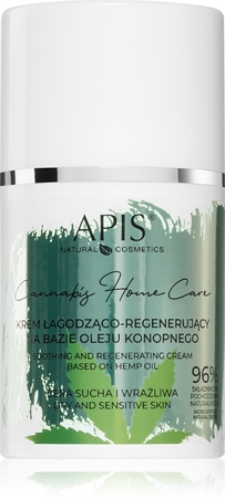 Apis Natural Cosmetics Cannabis Home Care ελαφριά ενυδατική κρέμα για ξηρή και ευαίσθητη επιδερμίδα