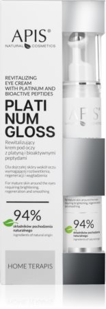 Apis Natural Cosmetics Platinum Gloss creme de olhos revitalizante contra olheiras e inchaços