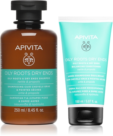 Apivita Oily Roots & Dry Ends ensemble pour cuir chevelu gras et pointes sèches