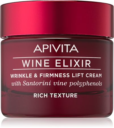 Apivita Wine Elixir Santorini Vine богат крем против бръчки със стягащ ефект