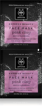 Apivita Express Beauty Pink Clay jemná čisticí pleťová maska pro okamžité rozjasnění