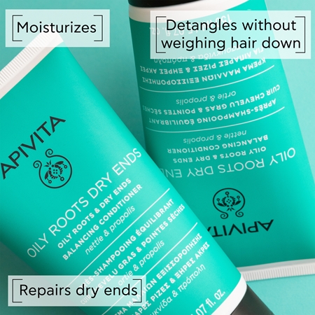 Apivita Oily Roots & Dry Ends ensemble pour cuir chevelu gras et pointes sèches