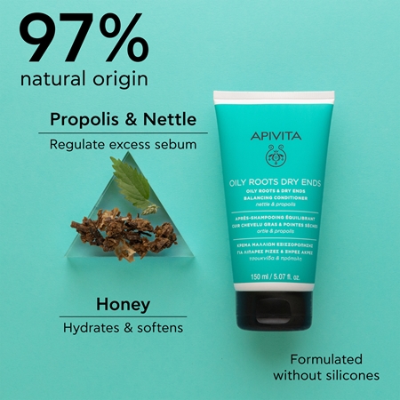 Apivita Oily Roots & Dry Ends ensemble pour cuir chevelu gras et pointes sèches