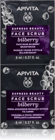 Apivita Express Beauty Bilberry intenzivní čisticí peeling pro rozjasnění pleti