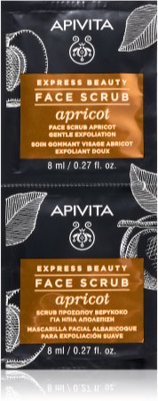 Apivita Express Beauty Apricot peeling de limpeza suave para rosto