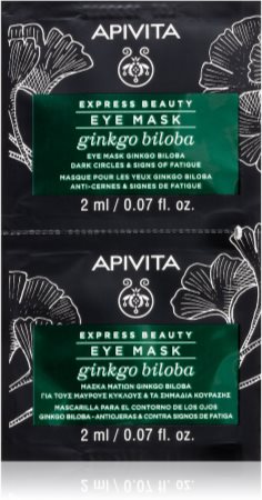 Apivita Express Beauty Ginkgo Biloba máscara para contornos de olhos contra olheiras e inchaços