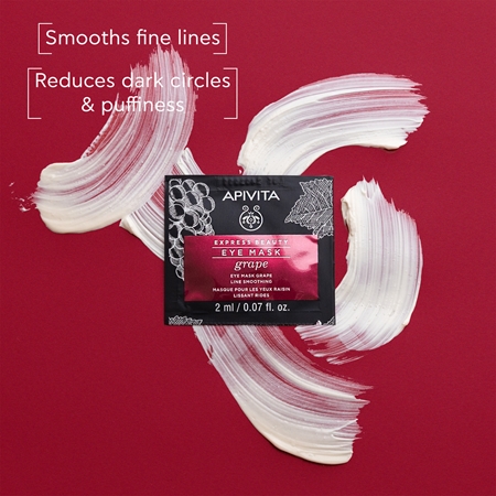 Apivita Express Beauty Line Smoothing Eye Mask Grape Ögonmask med lindrande effekt