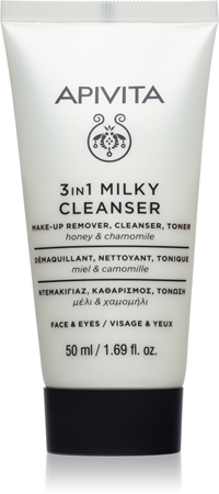 Apivita Cleansing Milk Face & Eyes καθαριστικό γάλακτωμα 3 σε 1 Για πρόσωπο και μάτια