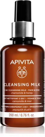 Apivita Cleansing Chamomile & Honey čisticí mléko 3 v 1 na obličej a oči