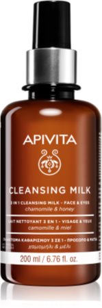 Apivita Cleansing Chamomile & Honey Reinigungsmilch 3 in 1 für Gesicht und Augen