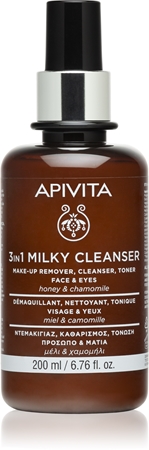 Apivita Cleansing Milk Face & Eyes mleczko oczyszczające 3w1 do twarzy i okolic oczu